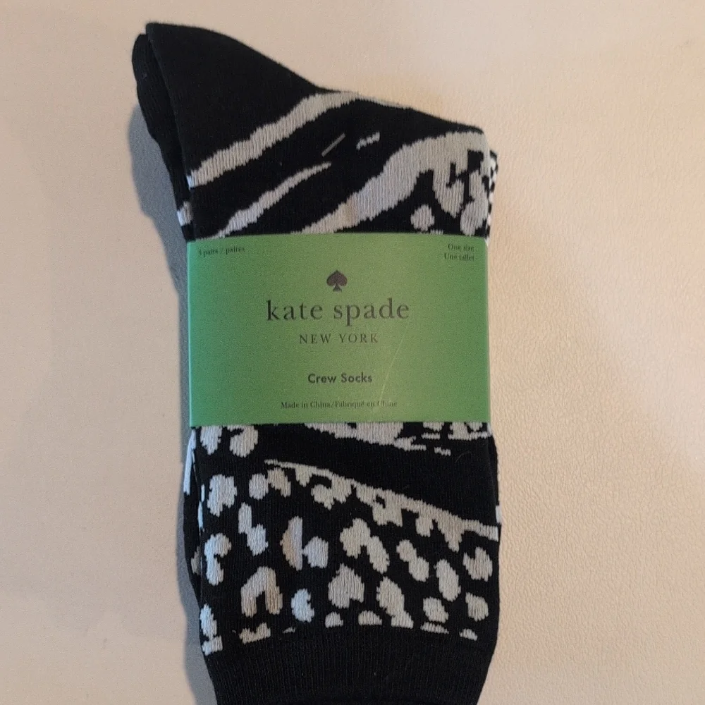 Kate Spade Black and White Patterned Socks